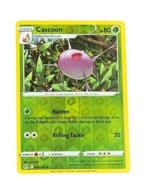 Pokemon Cascoon Holo Trading Card 009/196